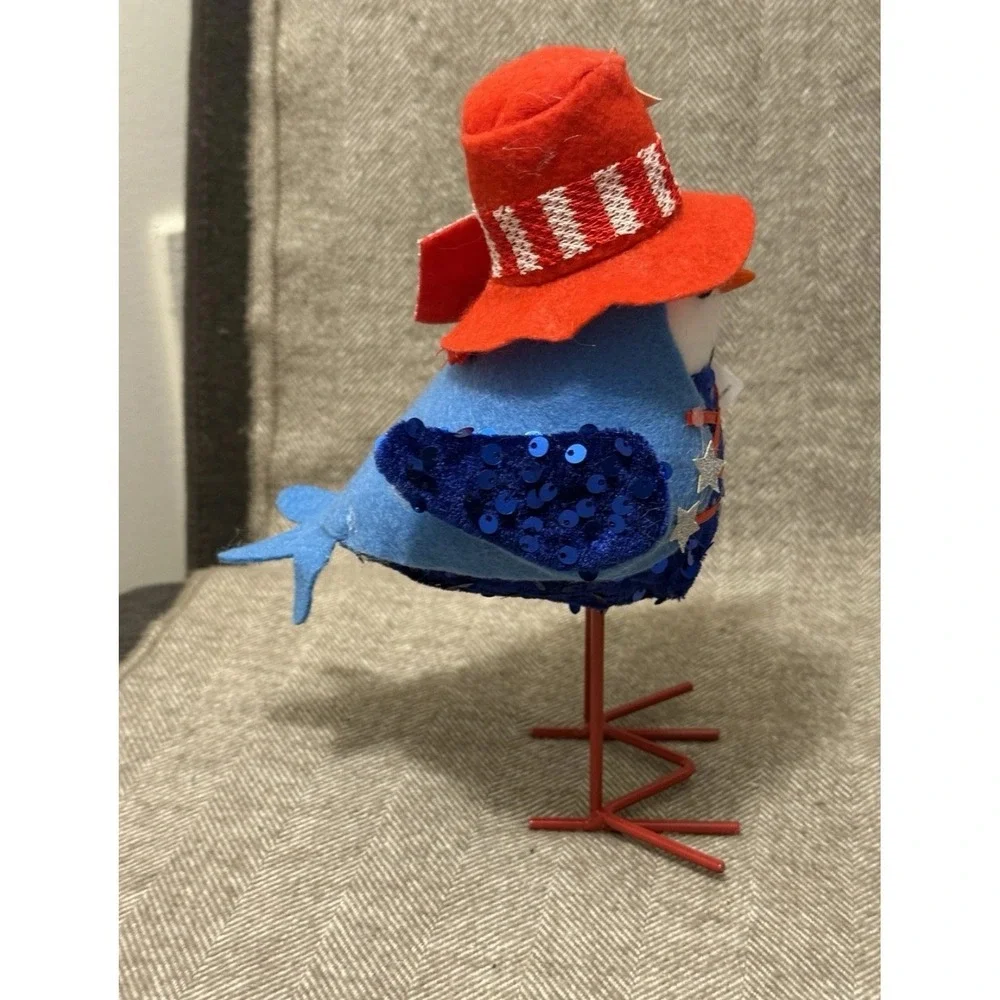 SmartLiving Patriotic Bird Decor Figurines Set of 3 Americana Stars Stripes